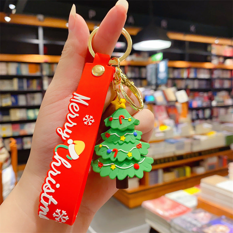 Wholesale Plastic Cartoon Christmas Christmas Tree Snowman Keychain